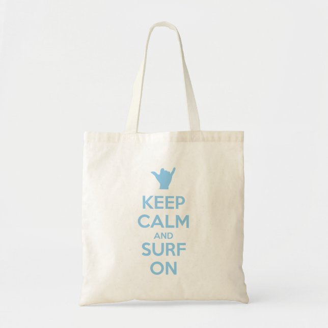 Tote Bag Gardez le calme et le Surf allumés (Devant)