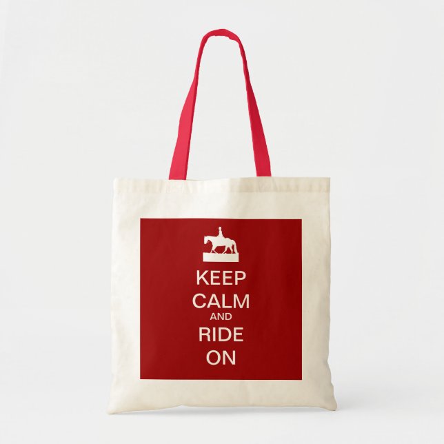 Tote Bag Gardez le calme et montez dessus (Devant)