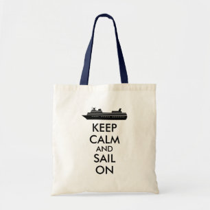 Tote Bag Gardez le calme et naviguez sur la coutume de