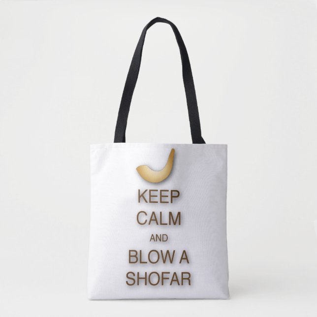 Tote Bag Gardez le calme et soufflez un shofar partout (Devant)