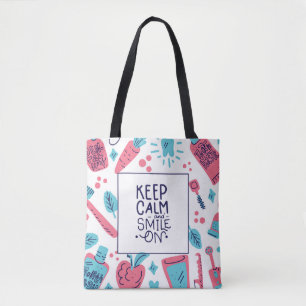 Tote Bag Gardez le calme et souriez sur l'expression