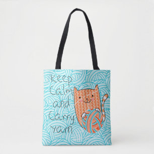 Tote Bag Gardez le calme et transportez du fil Fourre-tout