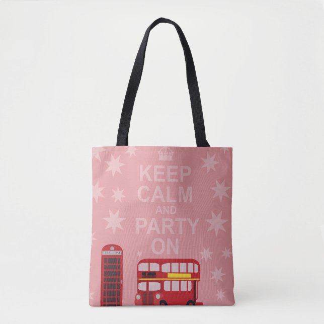Tote Bag Gardez Le Calme London Party On Fun Art (Devant)