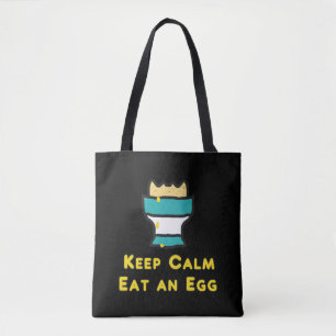 Tote Bag Gardez Le Calme Mangez Un Oeuf