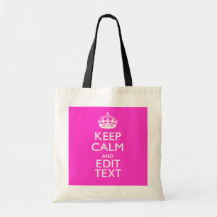 Tote Bag GARDEZ LE CALME PERSONNALISÉ ET VOTRE Texte Rose v