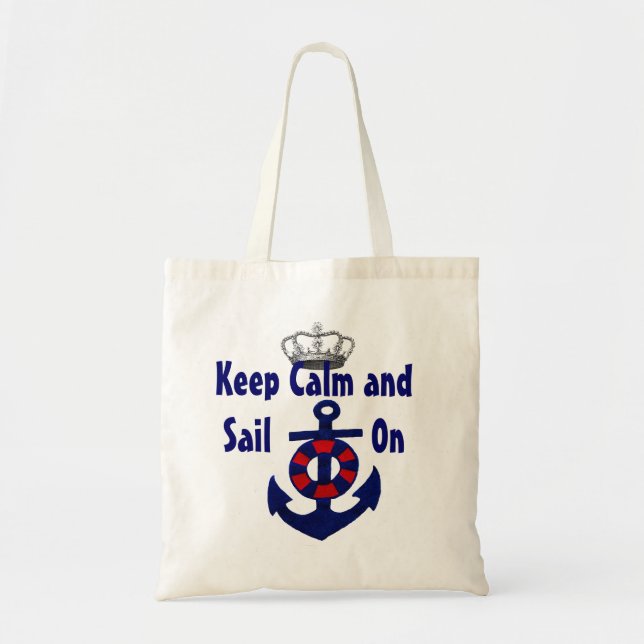 Tote Bag Gardez le calme pour continuer l'Ancre (Devant)
