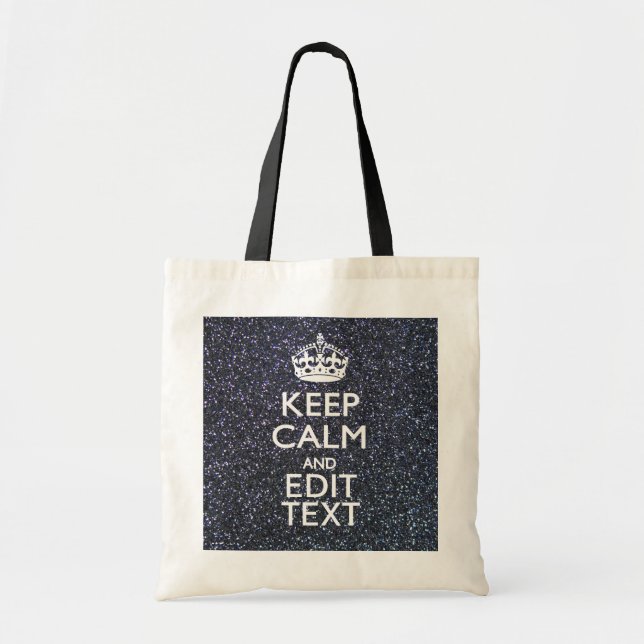 Tote Bag Gardez le calme pour votre texte sur le style de (Devant)