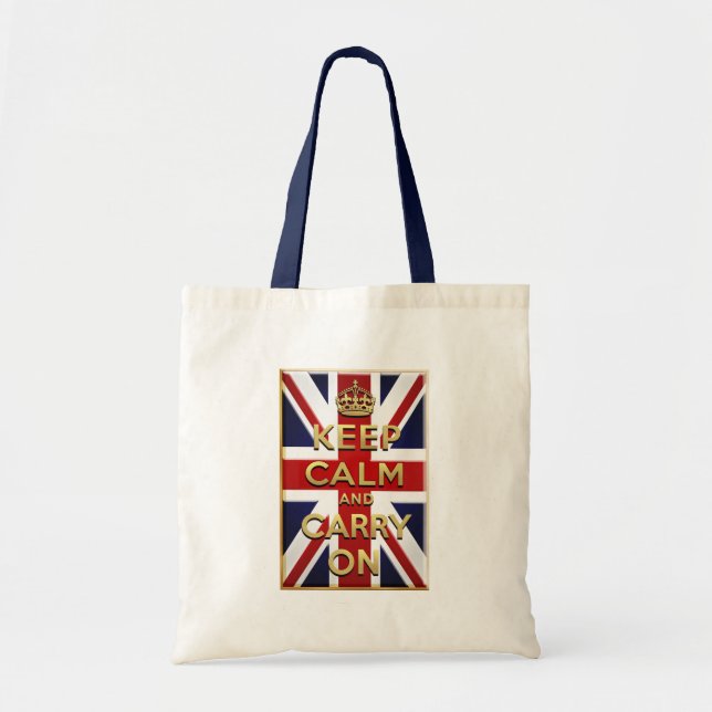 Tote Bag Gardez le drapeau britannique calme (Devant)
