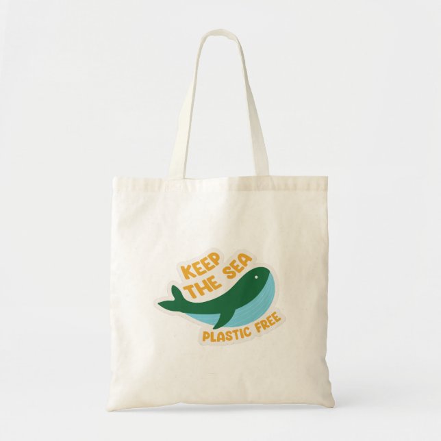 Tote Bag Gardez le plastique de la mer libre (Devant)
