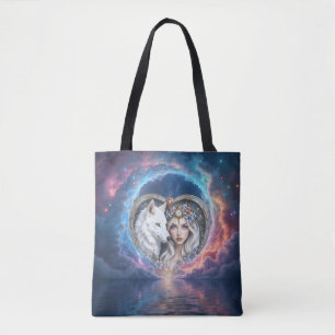 Tote Bag Gardien au clair de lune du Cœur Éternel.