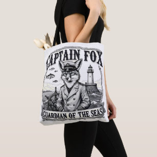 Tote Bag Gardien des mers Capitaine Fox Dessin nautique