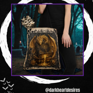 Tote Bag Gardien du livre ancien du dragon doré