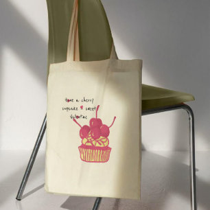 Tote Bag Gâteau Cupcake Cerise de la Saint-Valentin – Desse
