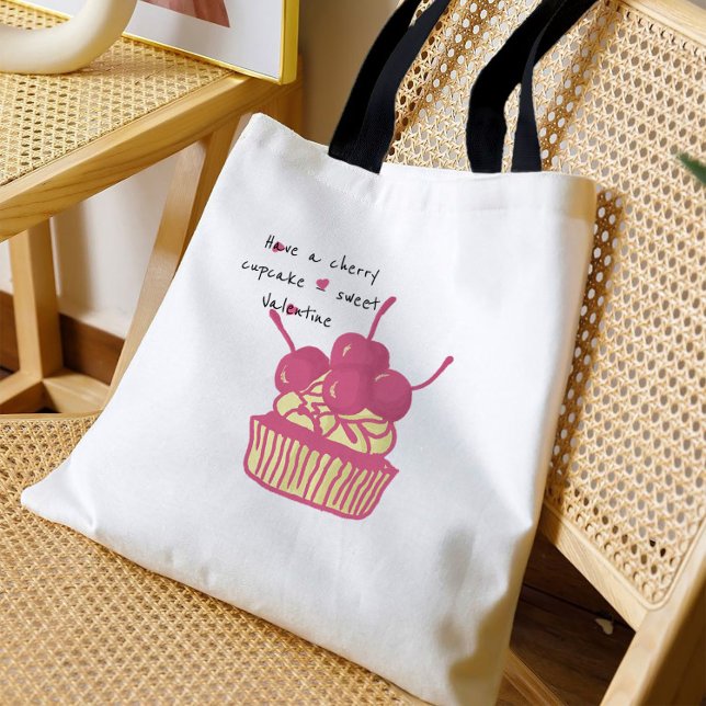 Tote Bag Gâteau Cupcake Cerise de la Saint-Valentin – Desse (Créateur téléchargé)