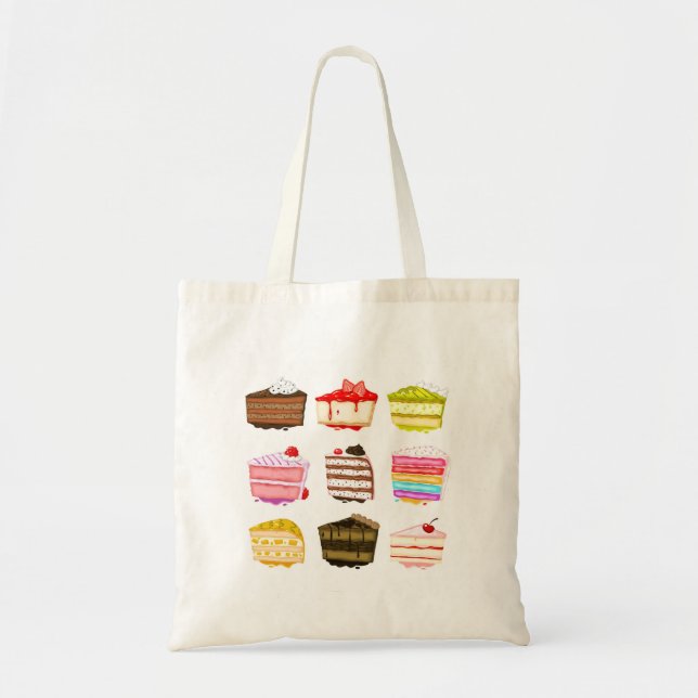 Tote Bag Gâteau d'anniversaire de gâteau mignon avec crème  (Devant)