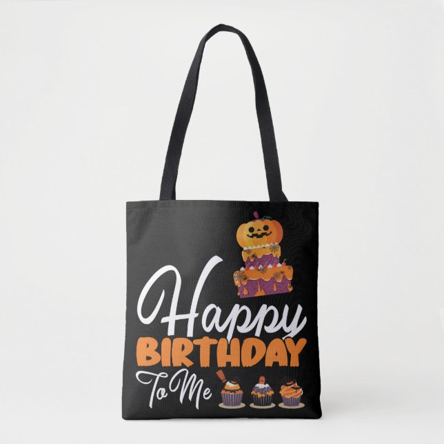 Tote Bag Gâteau D'Anniversaire D'Halloween Joyeux Anniversa (Devant)