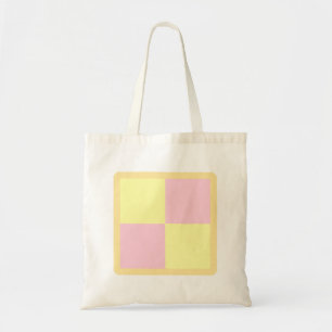 Tote Bag Gâteau de Battenburg. Rose et jaune