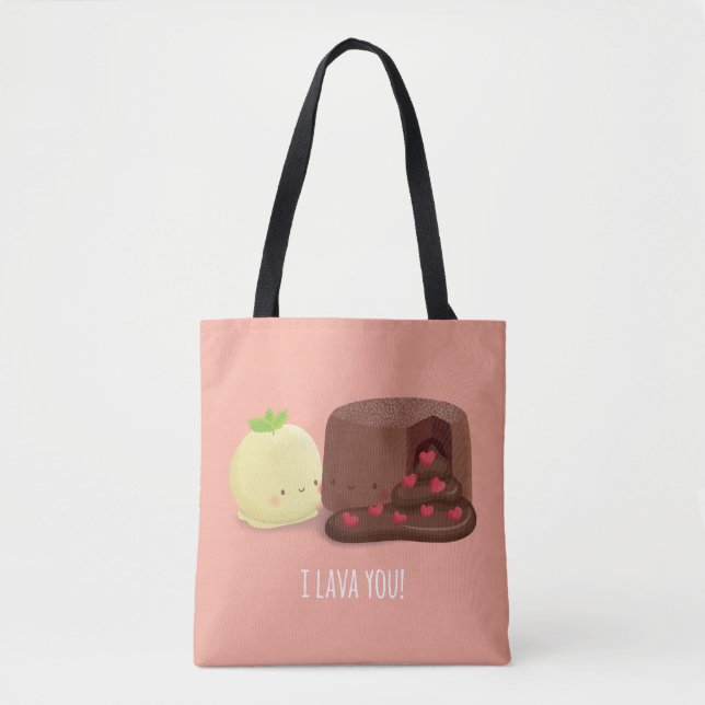 Tote Bag Gâteau de lave au chocolat et pomme de crème glacé (Devant)