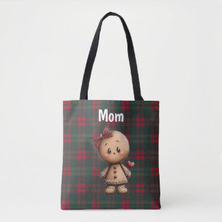 Tote Bag Gâteau de Noël personnalisé en pain d'épices migno