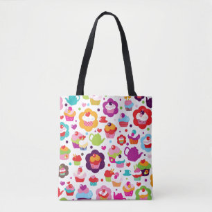 Tote Bag Gâteau de tasse et pot mignons de thé