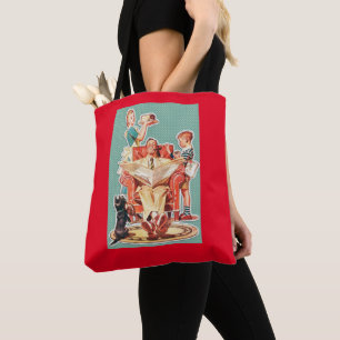 Tote Bag gâteau vintage de la famille nucléaire des années
