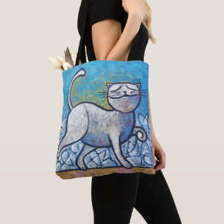 Tote Bag Gato Azul (Picasso ao Luar) - Arte Cubista Moderna