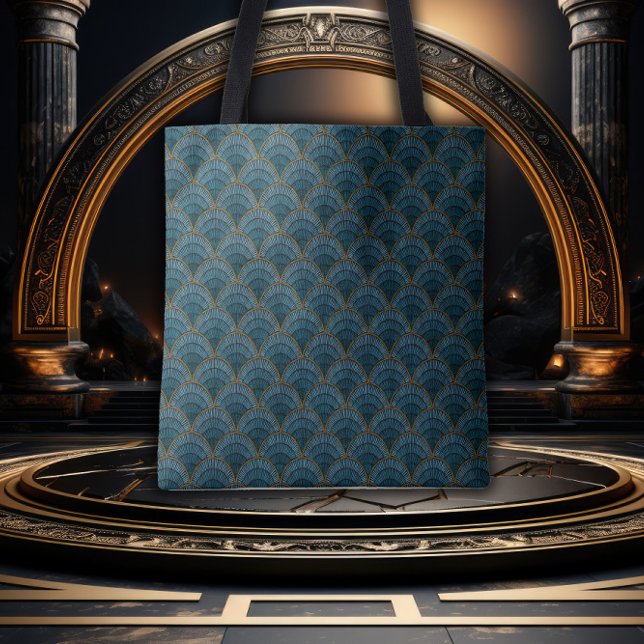 Tote Bag Gatsby Glamour Doré et Turquoise (Créateur téléchargé)