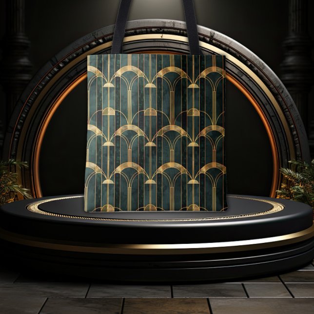 Tote Bag Gatsby Glamour Or et Vert (Créateur téléchargé)