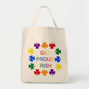 Tote Bag Gay Fier Irlandais LGBT Rainbow Shamrocks