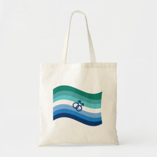 Tote Bag Gay Homme Love Pride Azure Wavy Flag