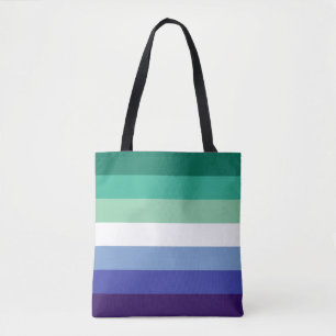Tote Bag Gay Men's Pride, Striped Print, LGBTQ FIDE