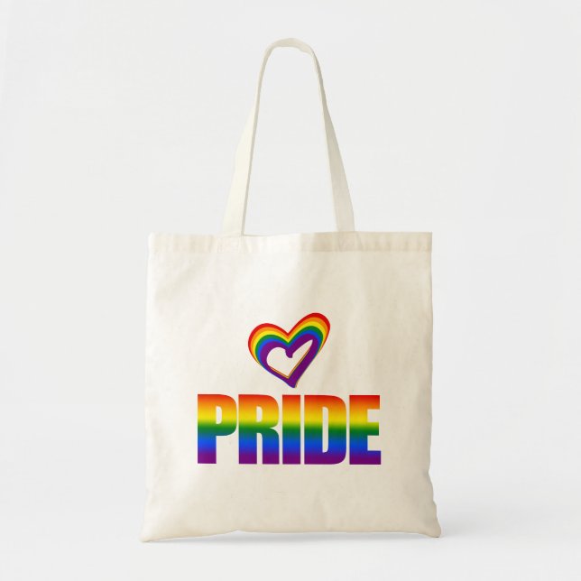 Tote Bag Gay pride Arc-en-ciel Coeur LGBT Égalité Amour (Devant)