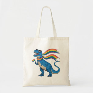 Tote Bag Gay pride Dino Trex Rainbow Flag Lgbt Ally