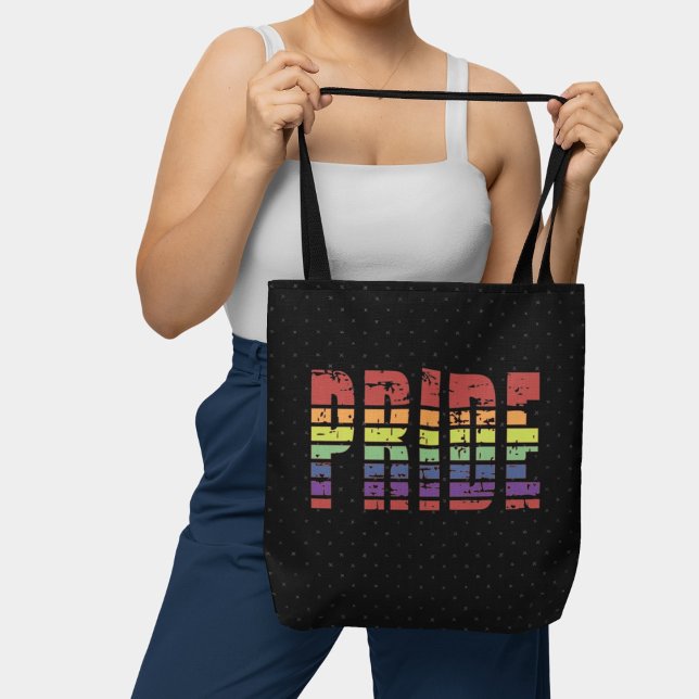 Tote Bag Gay pride Rainbow Flag Retro Sunset Lines (Créateur téléchargé)