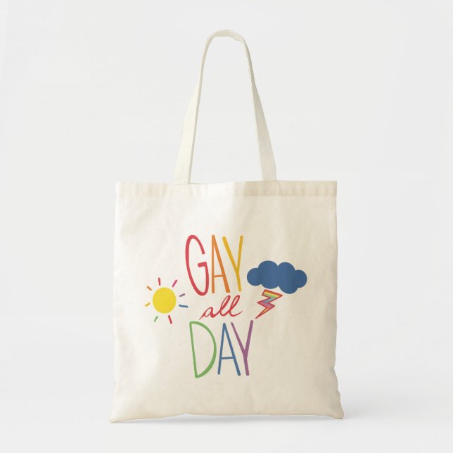 Tote Bag Gay toute la journée (Devant)