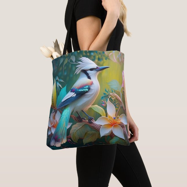 Tote Bag Geai ailé à crête (De près)
