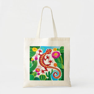 Tote Bag Gecko du Sud-Ouest avec Fleurs de Cactus