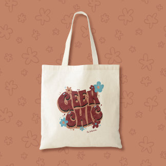 Tote Bag Geek Chic Lettré à la main Design de texte floral