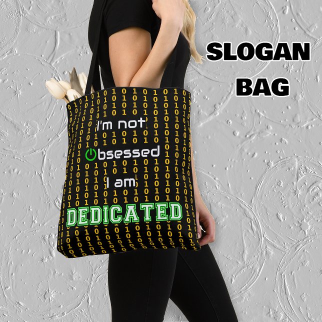 Tote Bag Geek d'impression de code binaire dédié (Créateur téléchargé)