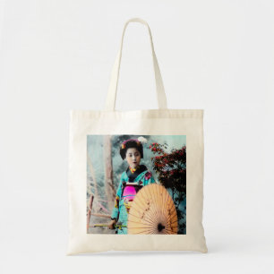 Tote Bag Geisha avec un cru de papier Japon de parasol de