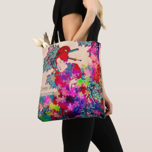 Tote Bag Geisha Fourre-tout en fleurs