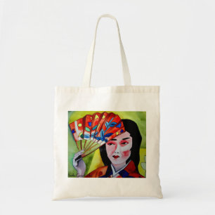 Tote Bag Geisha japonaise avec éventail aquarelle art origi