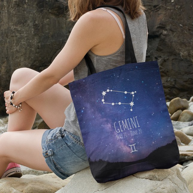 Tote Bag Gemini | Constellation Zodiaque personnalisée (Créateur téléchargé)