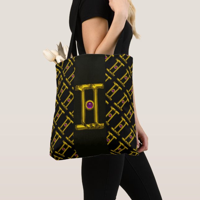TOTE BAG GEMINI GOLD ZODIAC SIGNE D'ANNIVERSAIRE JEWEL (De près)