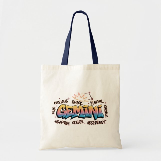Tote Bag Gemini Zodiac  Graffiti  (Devant)
