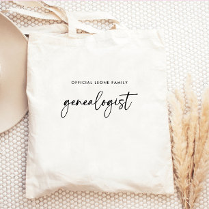 Tote Bag Généalogiste officiel de la famille en script St