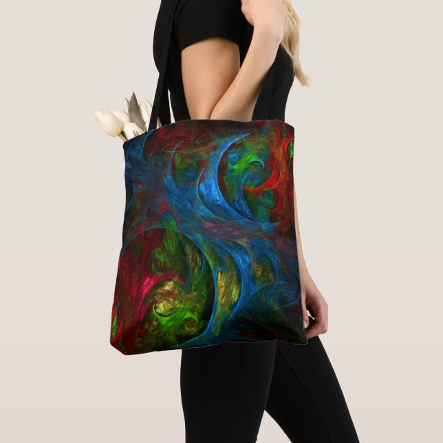 Tote Bag Genèse Bleu Art Abstrait (De près)