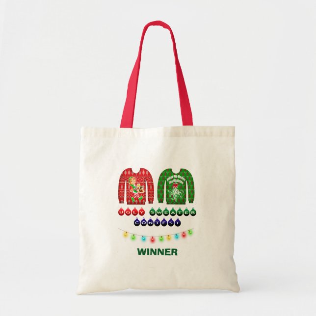 Tote Bag Génial gagnant du concours de pull de Noël Custom (Devant)