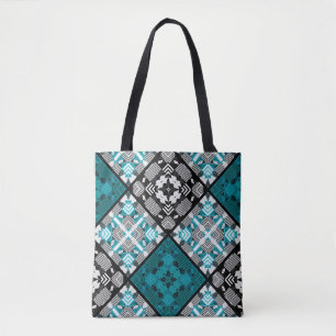 Tote Bag Géométri abstrait sans à damiers