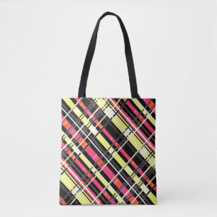 Tote Bag Géométri abstrait sans à damiers